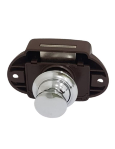 Cierre para puertas con pulsador metalizado brillo