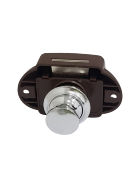 Cierre para puertas con pulsador metalizado brillo