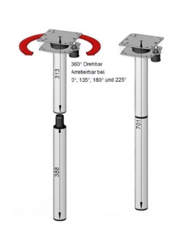 Pie de mesa giratorio