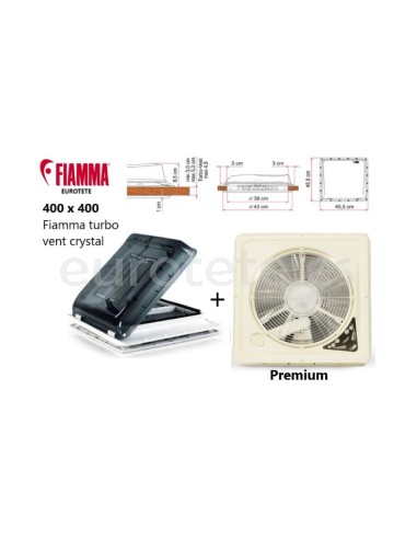 Claraboya Fiamma Turbo Vent Premium Cristal 40*40