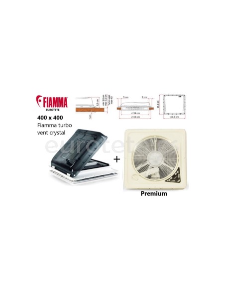 Claraboya Fiamma Turbo Vent Premium Cristal 40*40