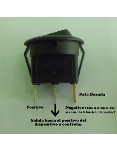 Interruptor 12V con indicador LED y conectores...