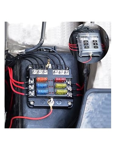 Caja portafusibles 6 vías con positivo y...