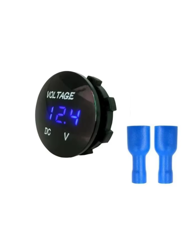 Voltímetro digital 12V redondo con interruptor...