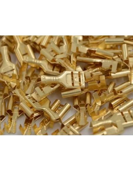 Terminales Conectores Faston pala 6,3 mm sin aislar – Pack 20 unidades