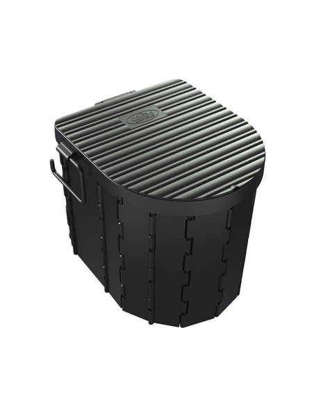 Inodoro plegable mini negro portátil para camper, camping y emergencia