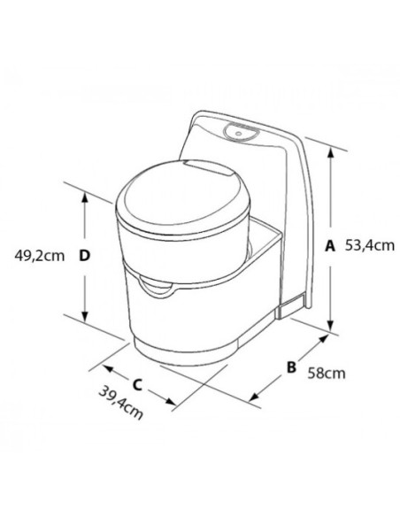 WC Thetford C223 CS con Consola – Inodoro Cassette para Autocaravana Y Camper