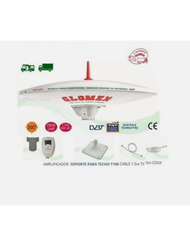 Antena TDT Omnidireccional Glomex Oasis 12V/24V...