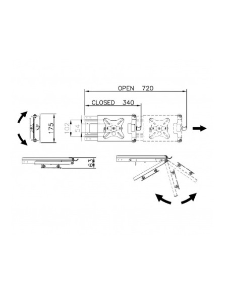 Soporte TV Extraíble Lateral L para Camper y Autocaravana – VESA 75/100